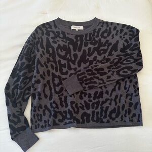 John + Jenn leopard crop sweater